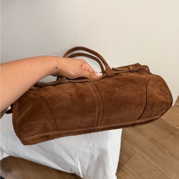 Prada Tan Suede Shoulder Bag - Picture 2 of 6
